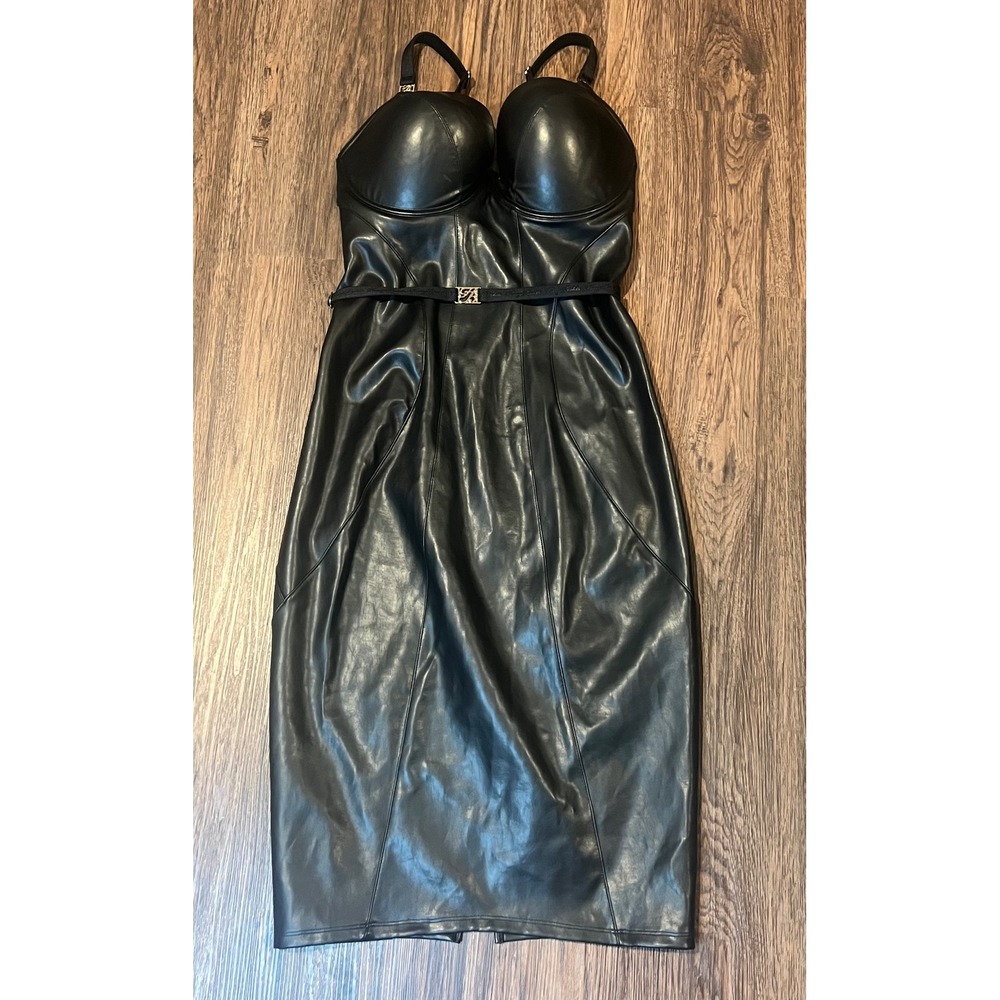 Honey Birdette Emily Black dress Bustier Gold details READ size 34G - Picture 3 of 13